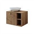 Dulap de baie cu chiuvetă, Hanah Home, 2458, 65x58x45 cm, MDF, Maro
