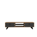 Comoda TV, Puqa Design, Tumuki, 160x37x29.6 cm, PAL, Pin Atlantic / Antracit