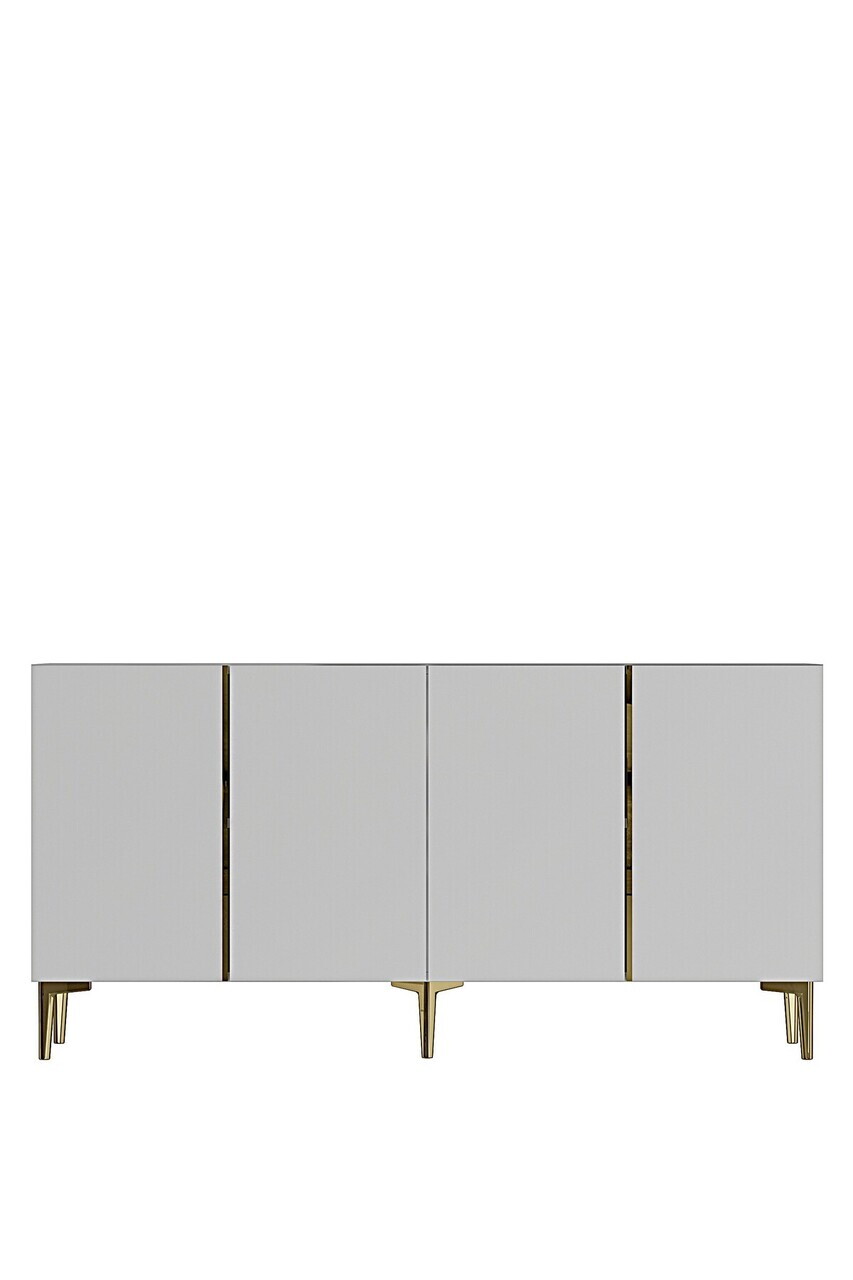 Consola, Hanah Home, Poli 150, 150x75x32 cm, Alb/Auriu — imaginea 4
