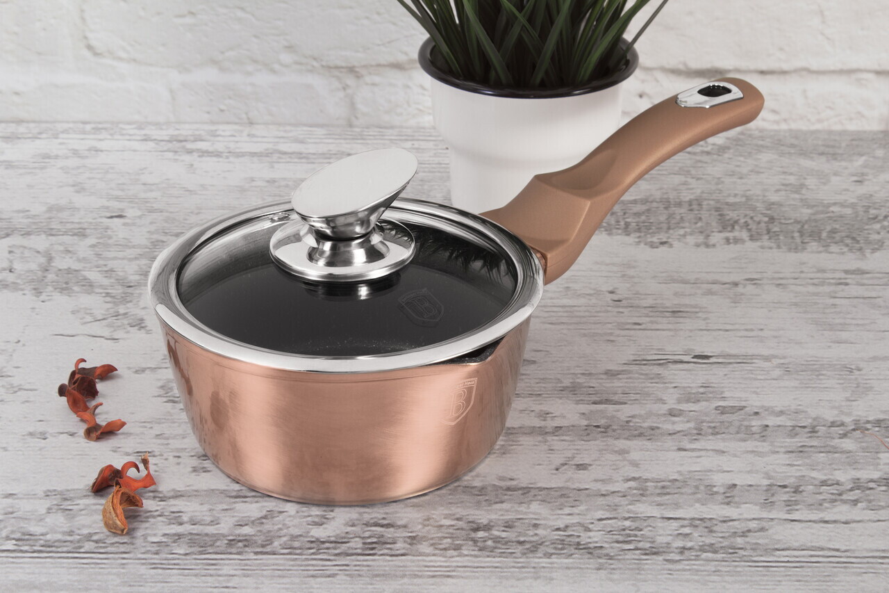 Cratita cu capac Berlinger Haus, Rose Gold, 16 cm, 1.2 L, aluminiu forjat, roz - imagine 3