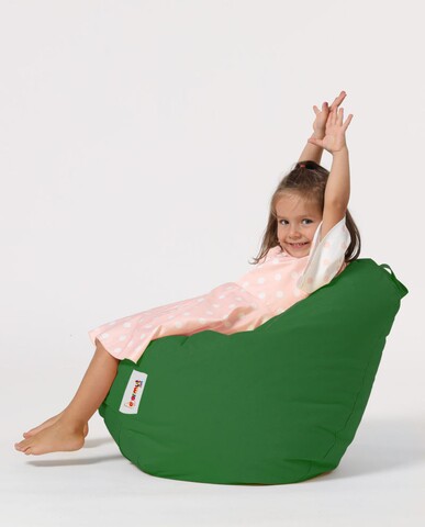 Fotoliu puf pentru copii, Bean Bag, Ferndale, 60×60 cm, poliester impermeabil, verde 60X60