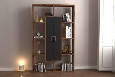 Biblioteca rf.004.004.134, gauge concept, 93x22x150 cm, pal, aluna/negru