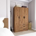 Dulap pentru haine, Miwood, Easy 1600-56, Maro