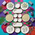 Set de mic dejun, Hermia, 666HAC2183, Ceramica, Platou: 25 x 11 x 3,5 cm (2 bucăți), Multicolor