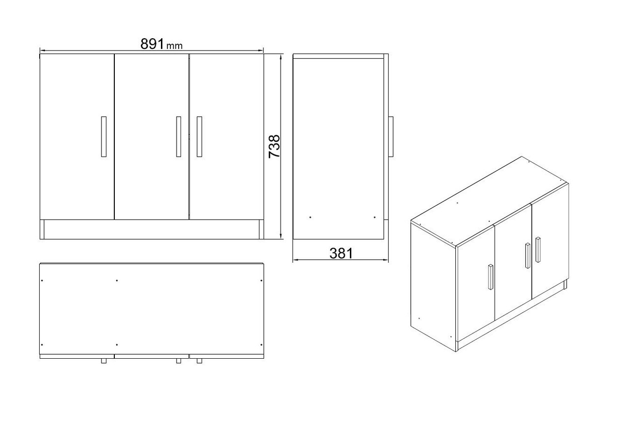 Set mobilier de birou, Locelso, VO14, Nuc / Antracit