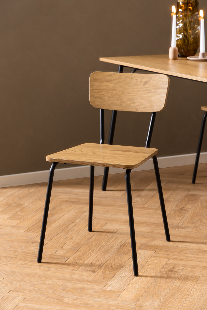 Scaun Peru, Actona, 45.6x52.5x75 cm, otel, stejar salbatic mat - view 5