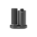Set dozator sapun / detergent lichid 2 piese, Brabantia, SinkStyle Mineral, 14x9.5x15.7 cm, 220 ml, otel, gri inchis