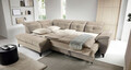 Coltar extensibil stanga 5 locuri ELTAP, LT-20RAQ, Inferne, 297x210x107 cm, lemn/poliester, bej deschis