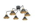 Lustra ELTAP, Detmer, 86x32 cm, 6xE27, 15W, otel, negru/auriu