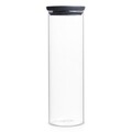 Recipient cu capac pentru depozitare, Brabantia, 1.9 L, sticla, gri inchis