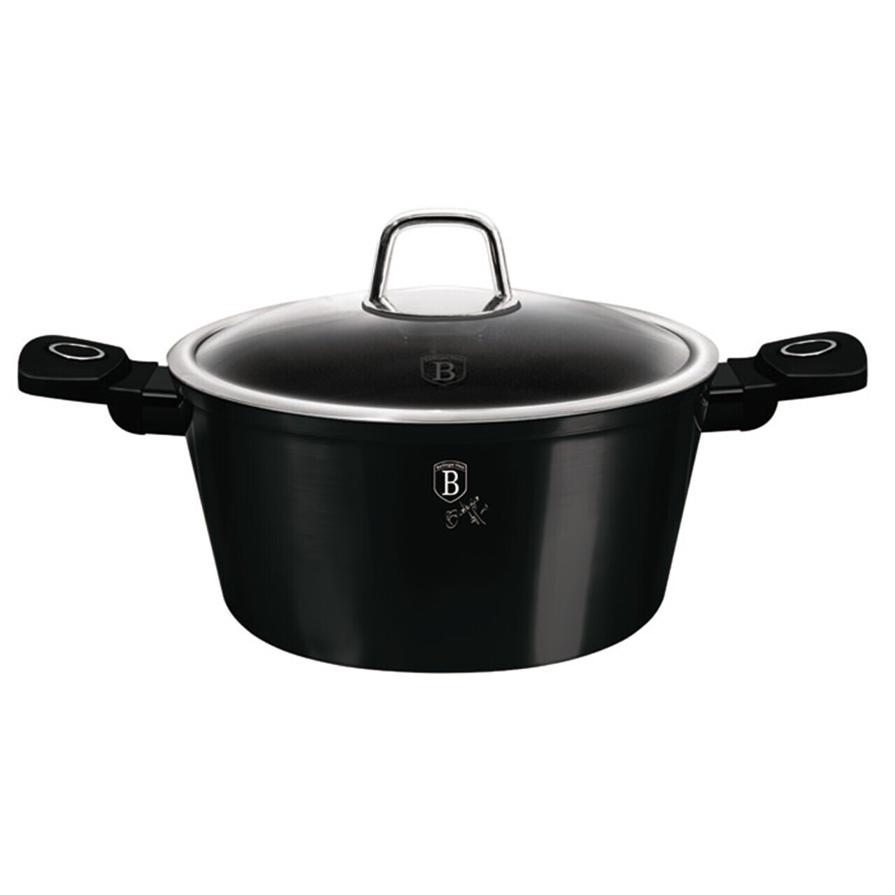 Oala cu capac Berlinger Haus, Black Vantage, 20 cm, 2.5 L, aluminiu forjat, negru lucios - imagine 2