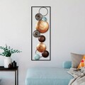 Decoratiune de perete, Textured, Metal, 90 x 32 x 4 cm, Multicolor