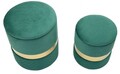 Set 2 taburete cu spatiu depozitare Sheffild, Mauro Ferretti, 37x42 cm, 28x35 cm, fier/MDf/poliester, verde