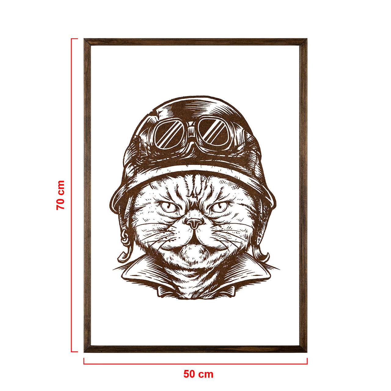 Tablou decorativ, TD087, Lemn, Desenat manual, Natural