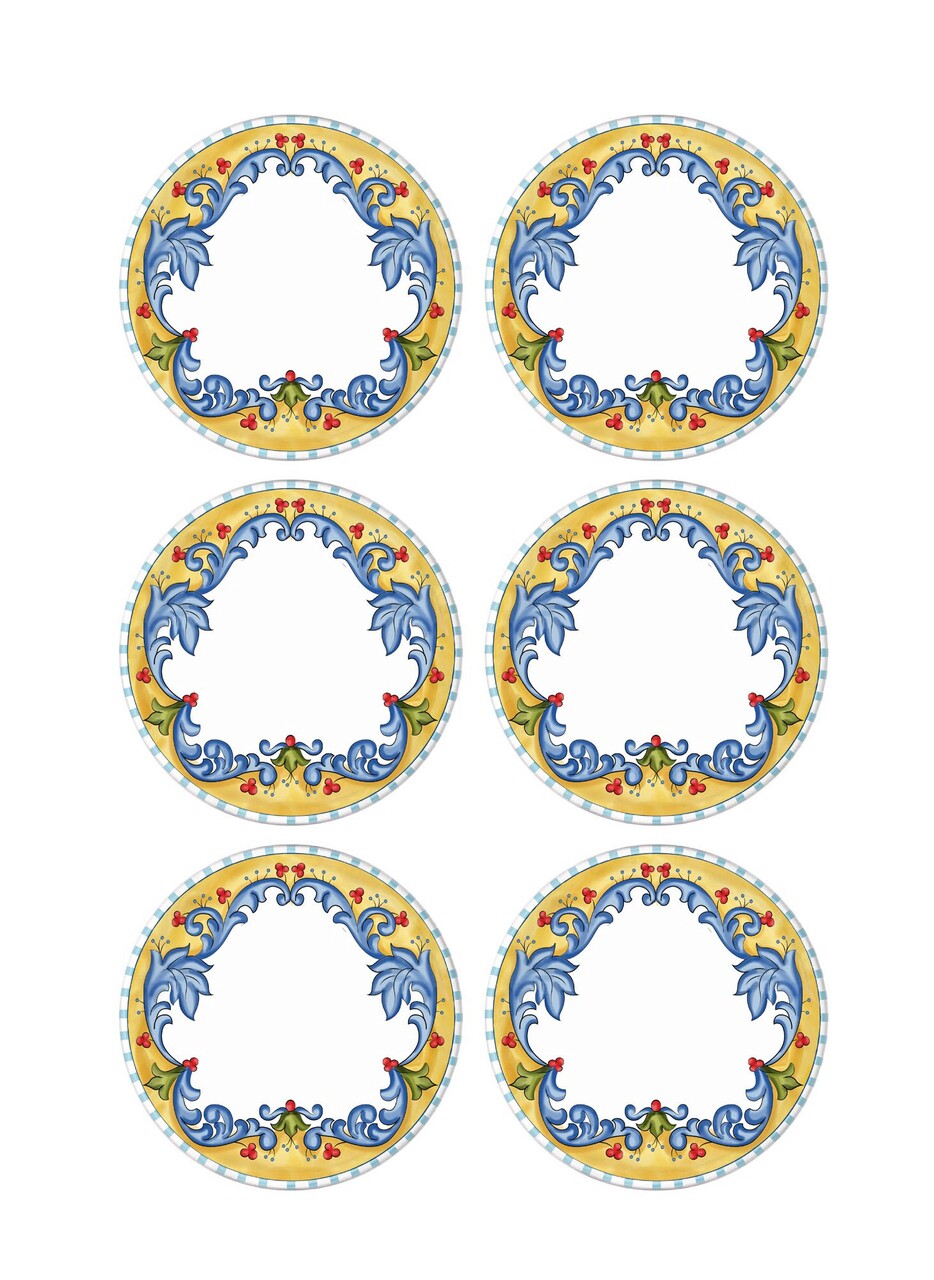 Set platouri servire, Mia, 280TMA1604, 26 cm, 6 piese, Multicolor