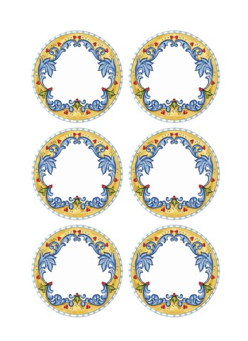 Set platouri servire, Mia, 280TMA1604, 26 cm, 6 piese, Multicolor
