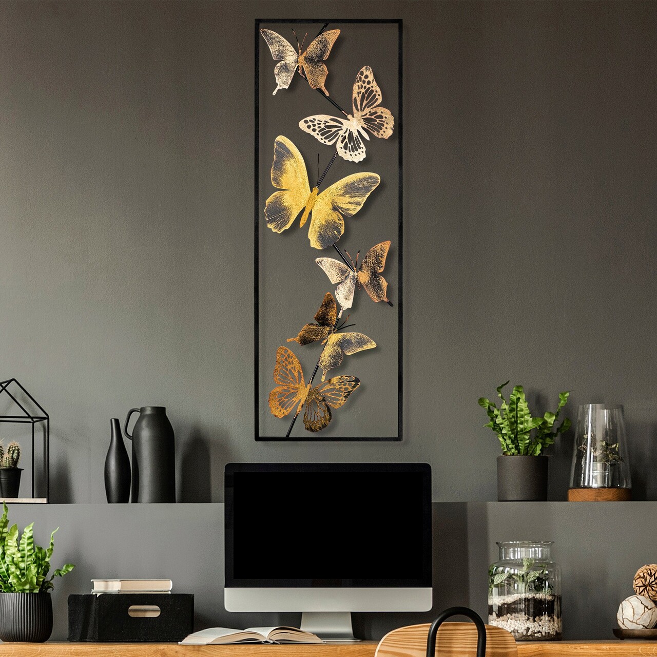 Decoratiune de perete, Tavus 3, Dimensiuni: 32 x 90 x 4 cm, Multicolor - view 2