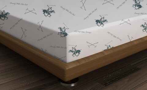 Cearceaf de pat cu elastic, 160×200 cm, 100% bumbac ranforce, Beverly Hills Polo Club, BHPC 032, turcoaz