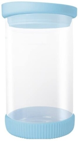 Recipient Blue, Jocca, 810 ml, sticla/silicon, transparent/albastru