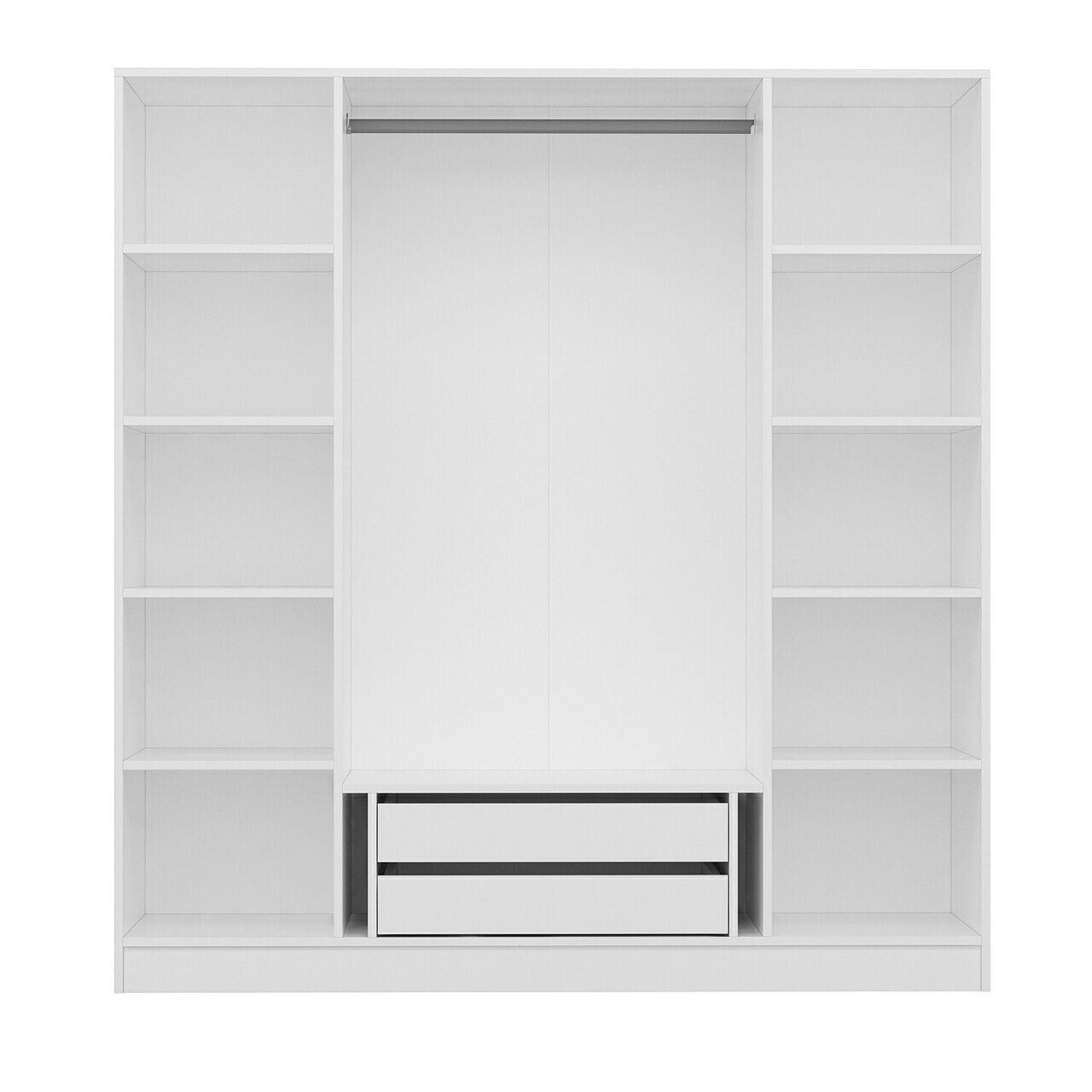 Dulap pentru haine, Hanah Home, Nisa, 180x210x52 cm, Alb — imaginea 7