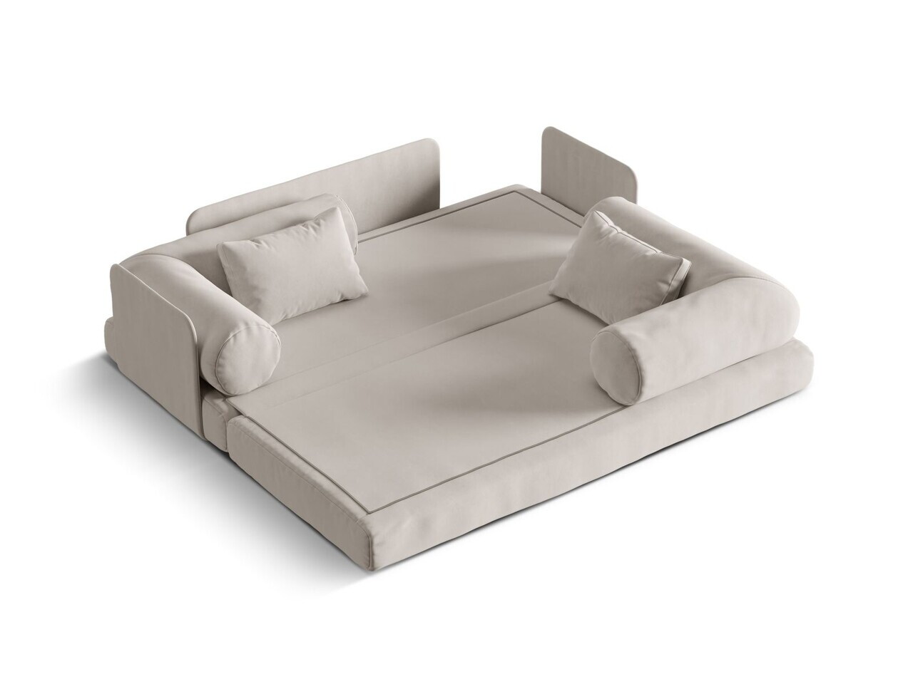 Canapea extensibila 3 locuri, Dreamy, Micadoni Home, 206x95x70 cm, catifea, bej — imaginea 5
