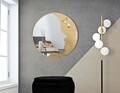 Oglinda decorativa Lady Luxy -A, Mauro Ferretti, Ø 80 cm, fier, auriu