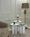 Set masuta de cafea, Rotexa, Leo (55 + 50 + 45), MDF , Alb