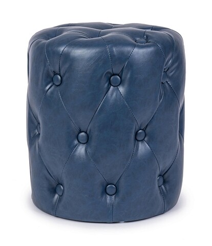 Taburet Batilda, Bizzotto, Ø34 x 39 cm, piele ecologica, albastru Albastru imagine model 2022