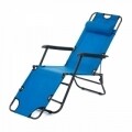 Sezlong pliabil cu tetiera, Heinner, 178x60x79cm, albastru