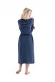 Halat de baie unisex, DC Home, Muslin, Bumbac , Albastru navy