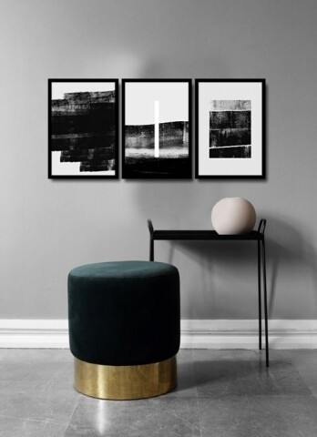 Set 3 tablouri decorative, Alpha Wall, Into the Grey, 36×51 cm imagine noua 2022