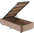 Saltea single, Base & Headboard, Niron, Latte, 90x38x200 cm, Cadru: OȚEL, Maro deschis
