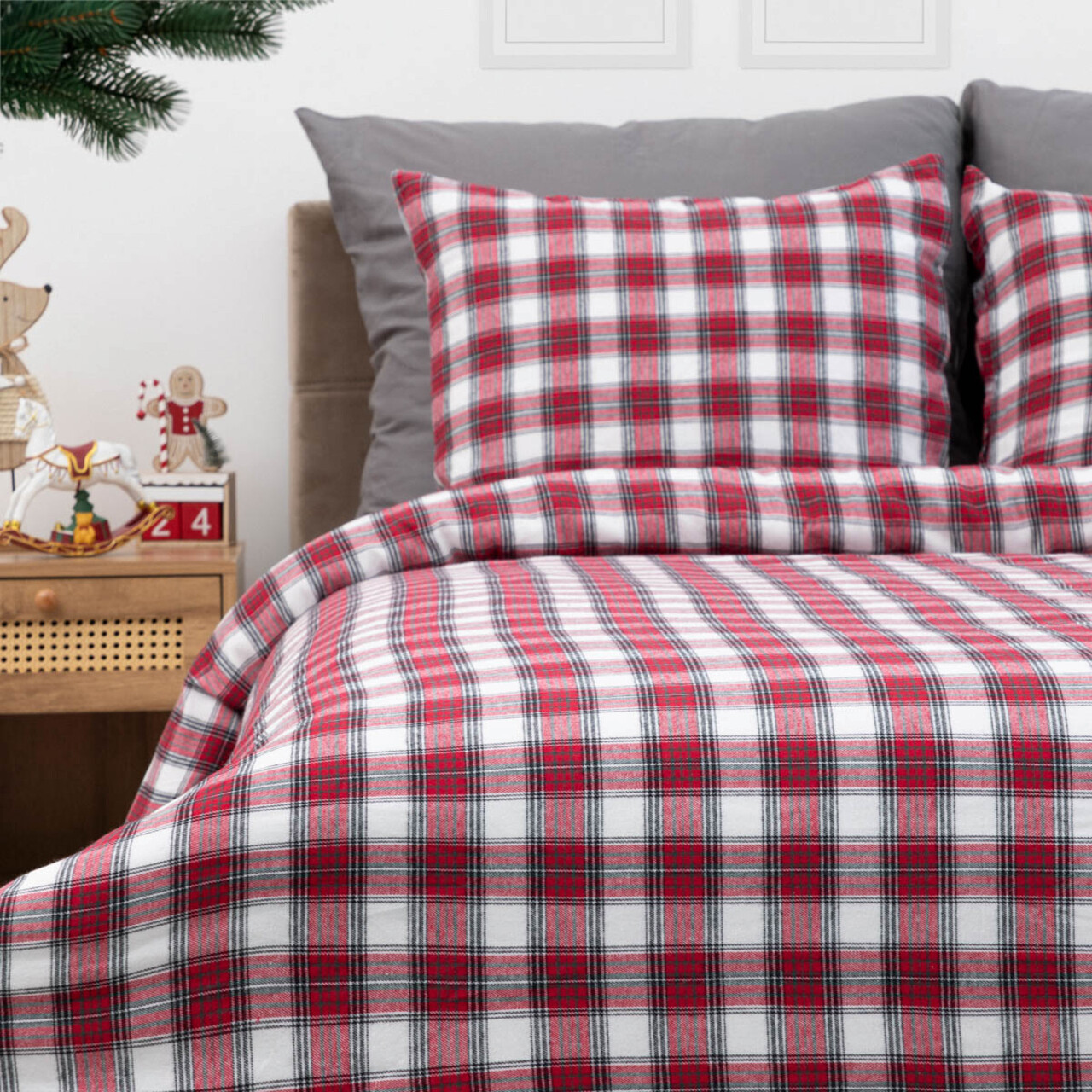 Lenjerie de pat King Size Nilsa Homla 3 piese 200x220 cm bumbac multicolor