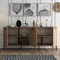 Consola, Mezza, Aurora, 180 x 80 x 45 cm, pal melaminat, stejar