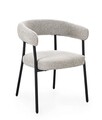 Scaun Giaele, Bizzotto, 59.5x56.5x75.5 cm, poliester Boucle, negru/grej