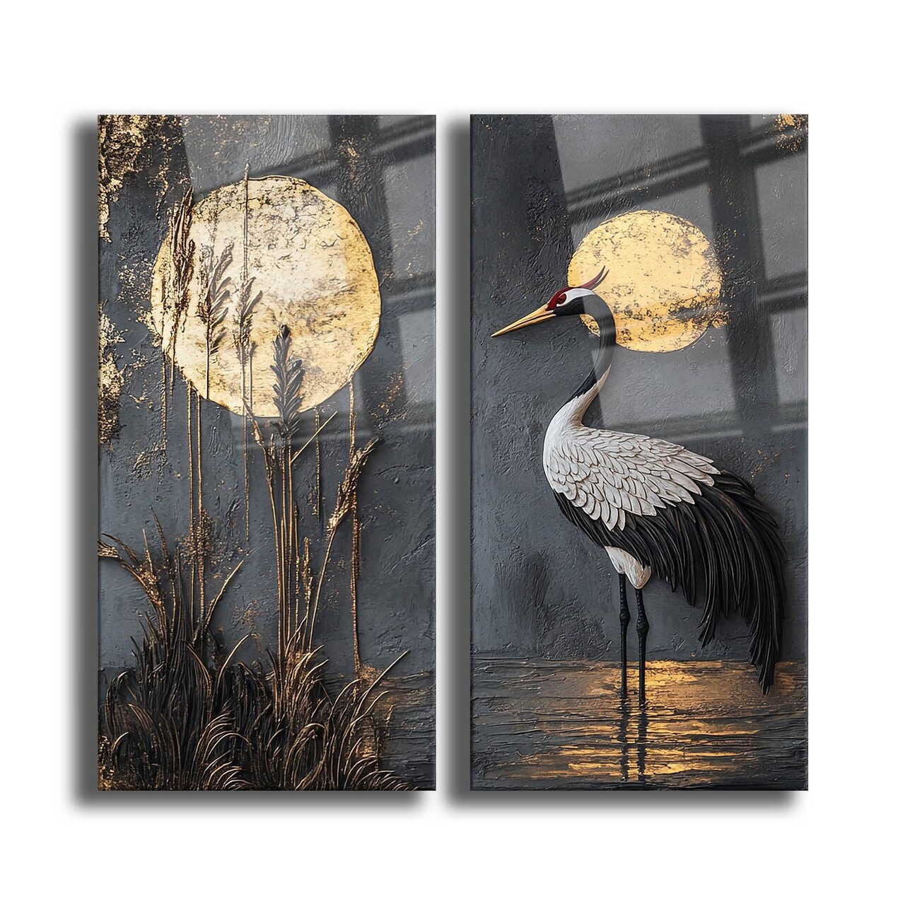 Set 2 decoratiuni de perete din sticla temperata, 2P3570Camtbl-001, Dimensiune: 35 x 70 cm (2 bucăți), Multicolor — imaginea 5