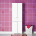Dulap multifunctional Chad, Pakoworld, 60x40x187 cm, PAL melaminat, alb lucios