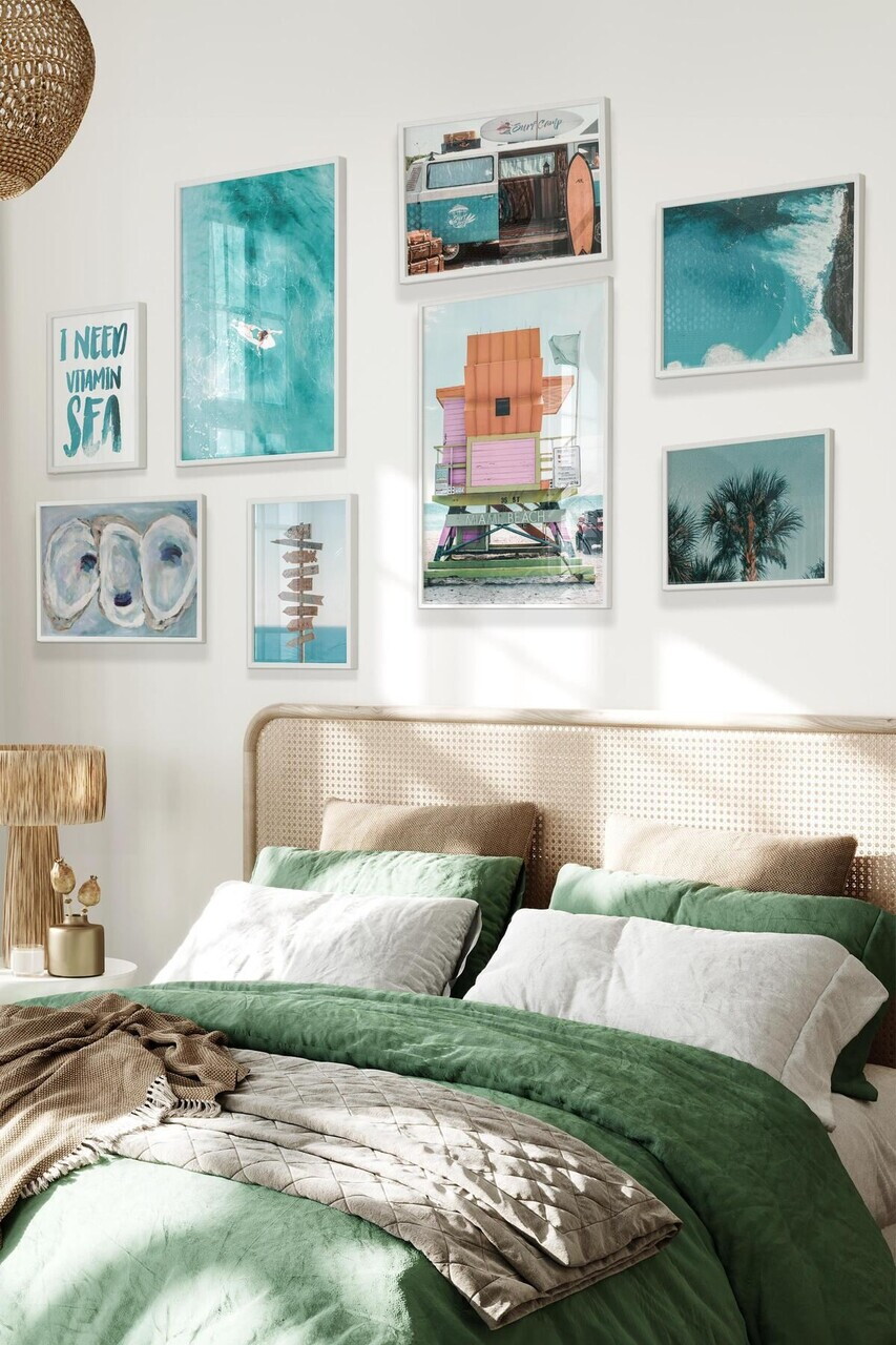 Tablou decorativ, Çgs-002-White-Byk, Lemn masiv, Față: 100% PVC STICLĂ, Multicolor