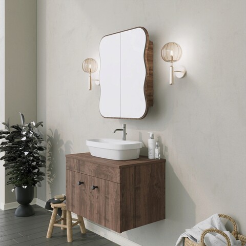 Dulap de baie, Neostill, Day Dream, 12x45x50 cm, 100% CARTON DURO, Maro