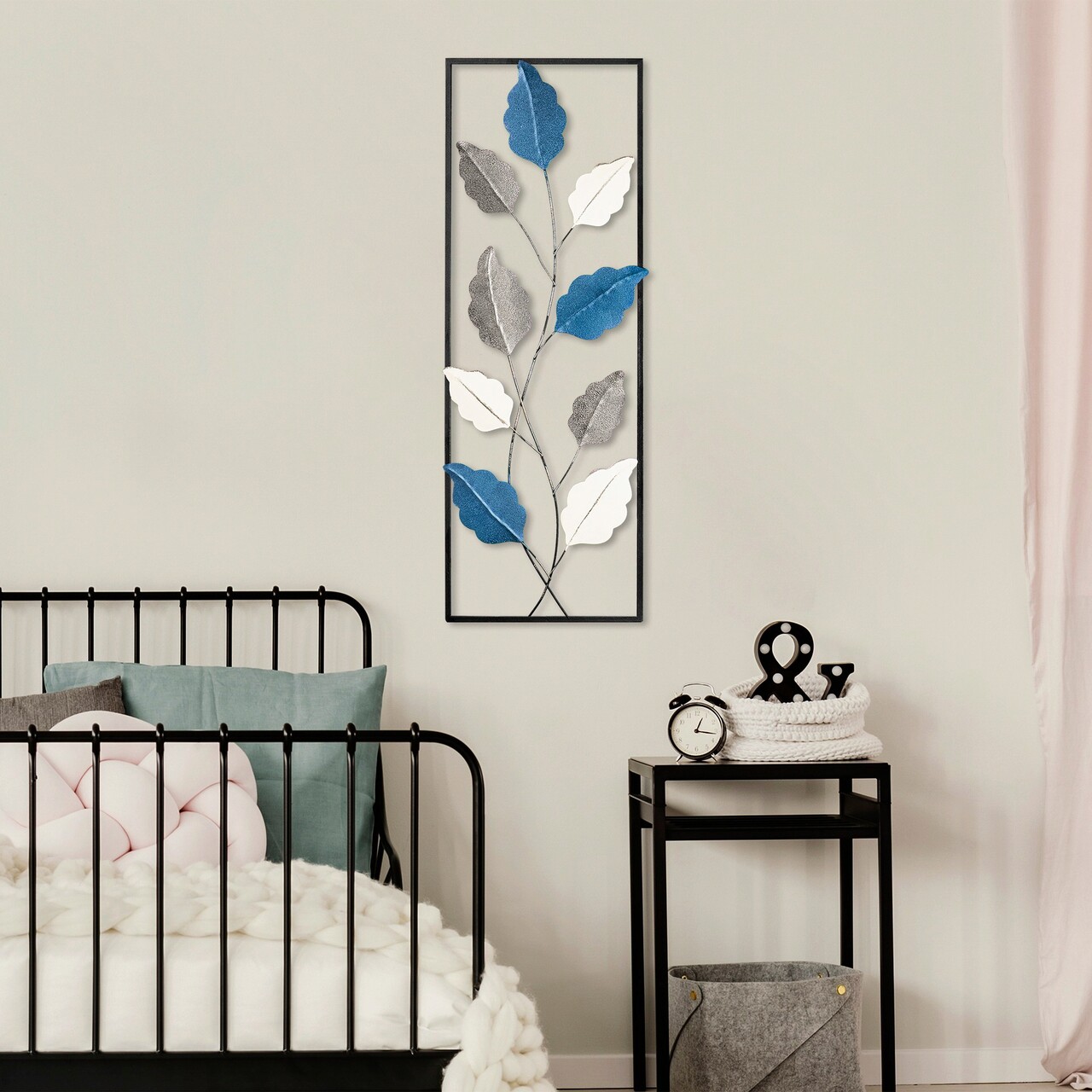 Decoratiune de perete, Fagus 2, Metal, Dimensiune: 32 x 90 cm, Multicolor - 2 | YEO