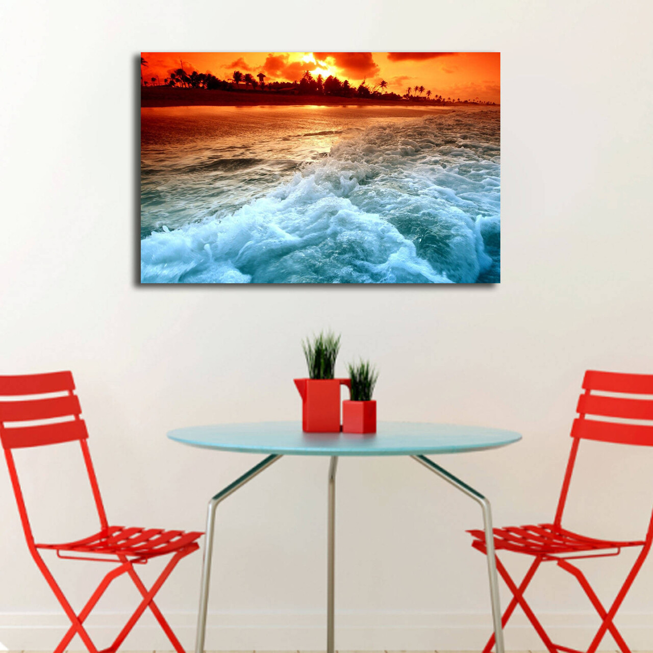 Tablou decorativ cu lumina LED, 4570İACT-45, Dimensiune: 45 x 70 cm, Multicolor - view 2