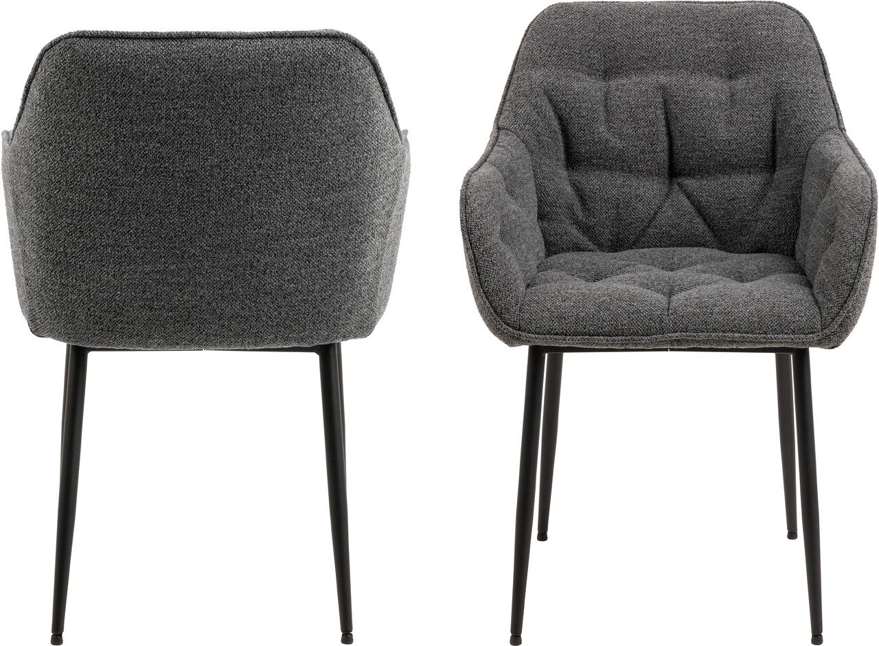 Scaun Brooke, Actona, 58x55x83 cm, tesatura Boucle/otel, antracit - view 8