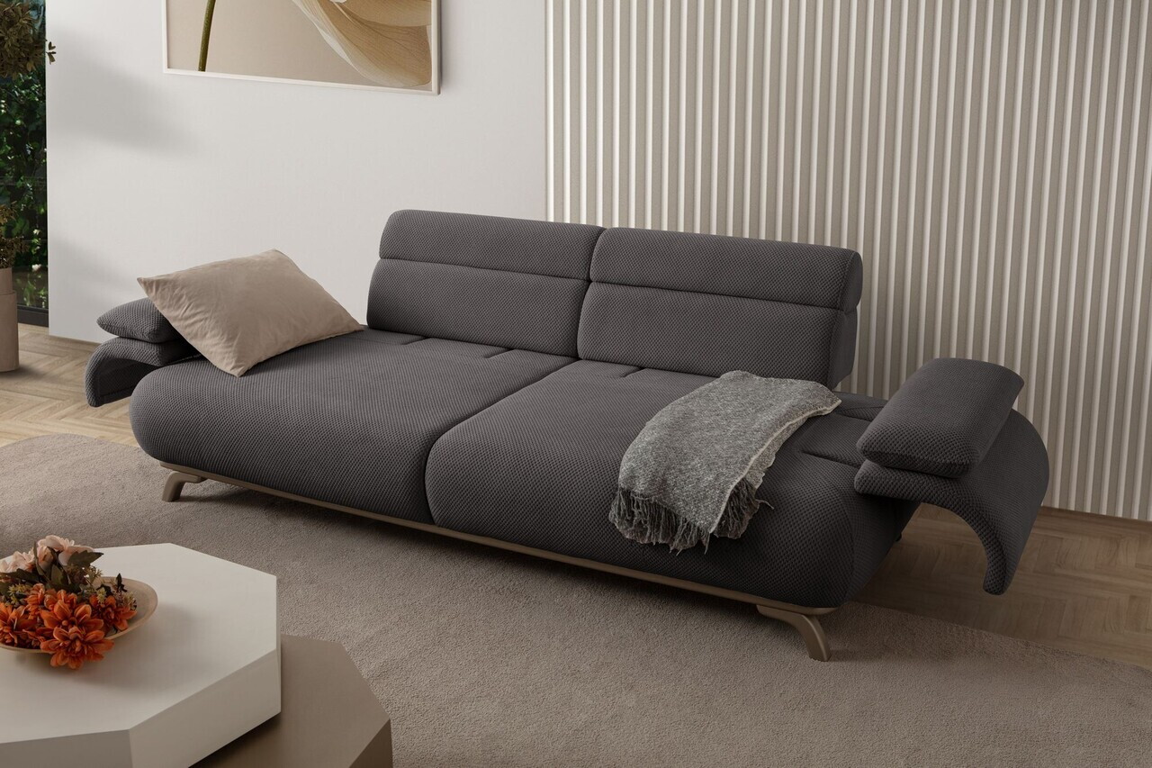 Canapea 3 locuri, Atelier del Sofa, 752EST1136, Lemn de carpen/PAL melaminat, Antracit - view 2