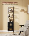Corp biblioteca, Vasagle, Slim Rattan-Like, 40x30x174.7 cm, otel/PAL/ratan sintetic, negru mat