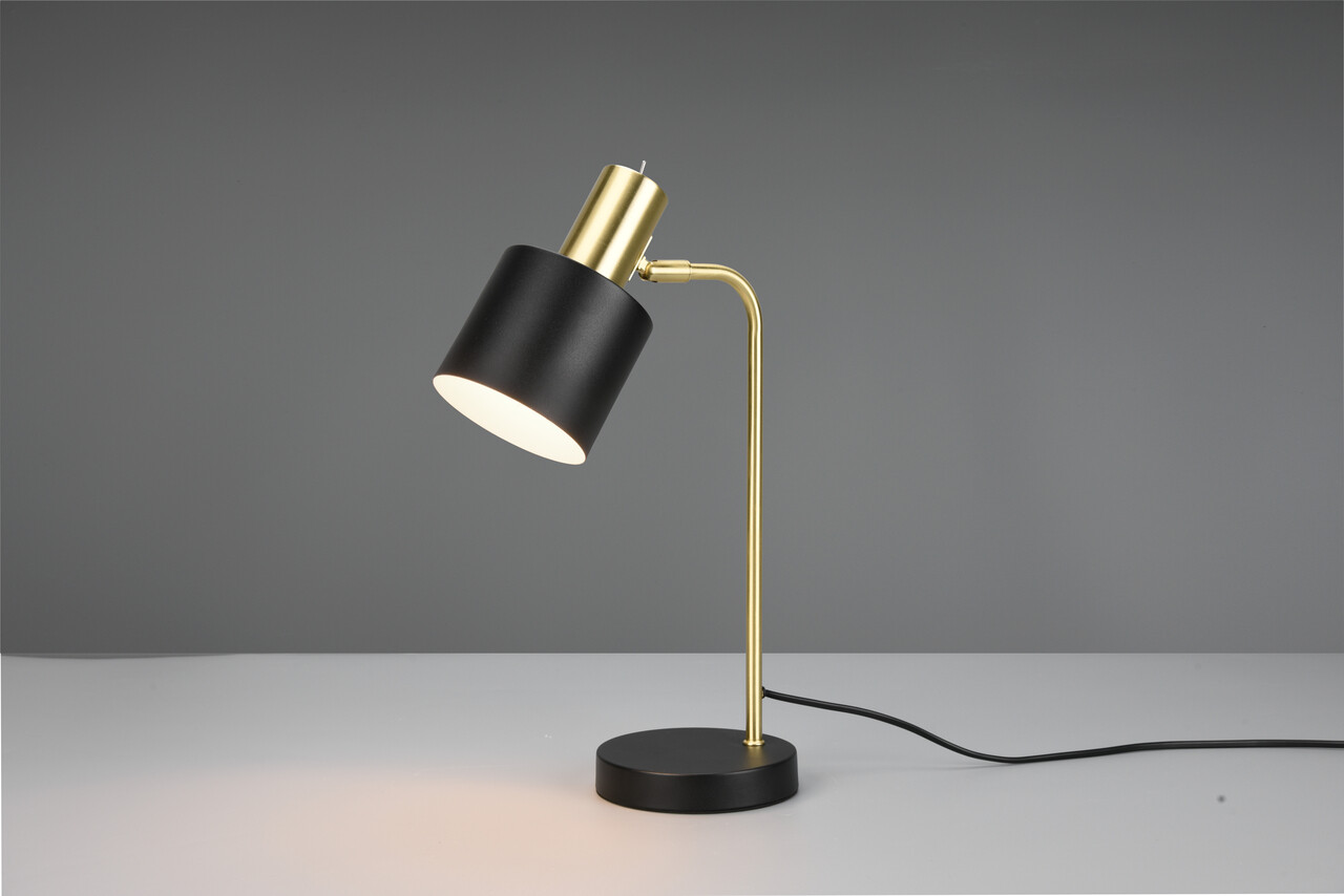 Lampa de masa Adam, RL, 14x28x43.5 cm, 10W, 1x E14, metal, auriu/negru