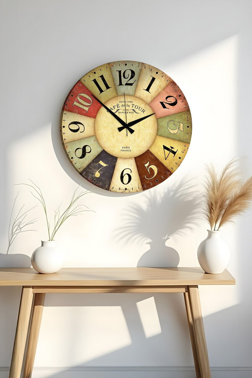 Ceas de perete Huhuas00028 MDF Dimensiune: 50 x 50 cm (1 bucată) Multicolor