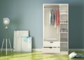 Dulap pentru haine, Rabi, Rb-155, 90x180x45 cm, Alb mat