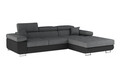 Coltar extensibil dreapta 4 locuri ELTAP, Armd-06, Armando, 289x203x85 cm, lemn/poliester, gri deschis/negru