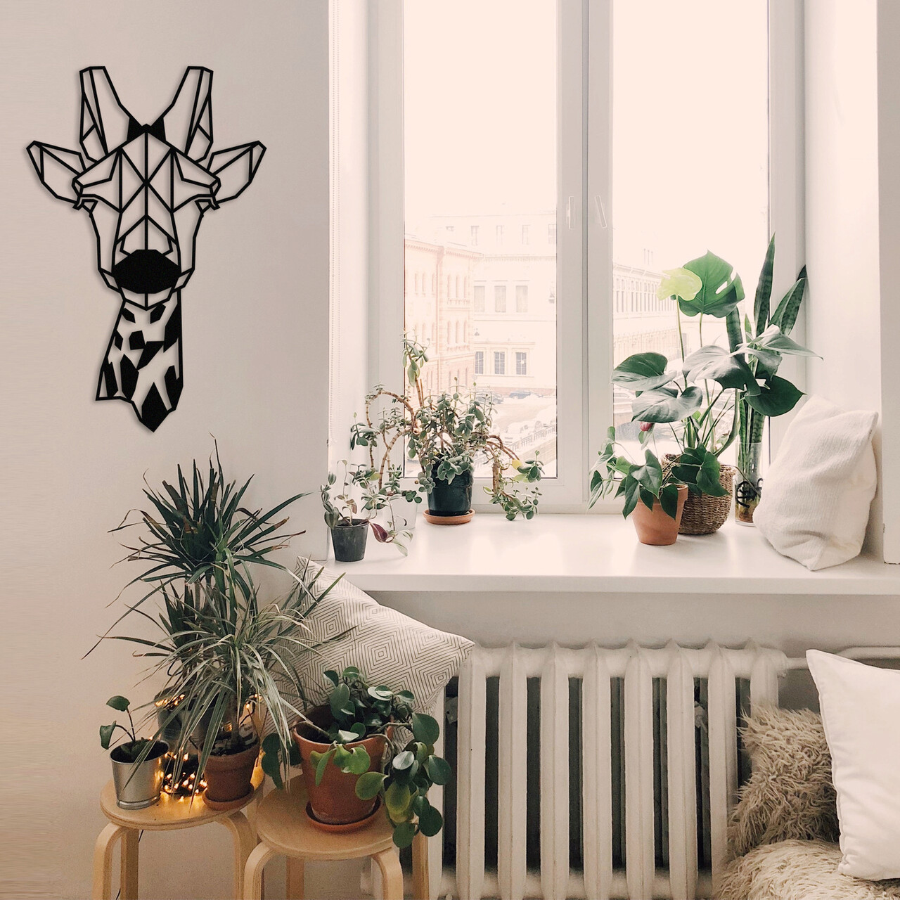 Decoratiune de perete, Giraffe Metal Decor, metal, 33 x 50 cm, negru - 1 | YEO