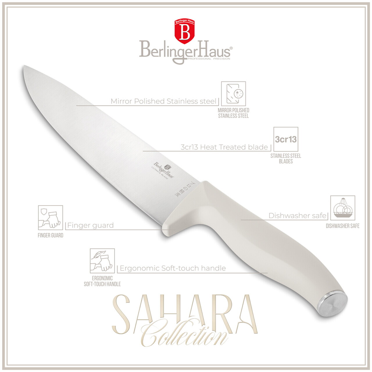 Set 6 cutite Berlinger Haus, Sahara, inox, crem mat - imagine 4